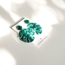 Load image into Gallery viewer, Leilani - Large Monstera + Sunshine Acetate Earrings
