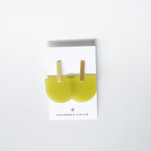 Load image into Gallery viewer, Iris - Resin w/Matte Gold Bar Studs Earrings
