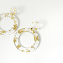 Load image into Gallery viewer, Gatsby Modern Resin Gold Flake Earrings
