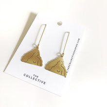 Load image into Gallery viewer, Jade - Gold and Brass Dangle Earrings

