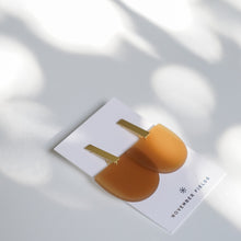 Load image into Gallery viewer, Iris - Resin w/Matte Gold Bar Studs Earrings
