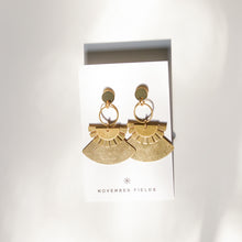 Load image into Gallery viewer, Lena Raw Brass Sunburst Earrings
