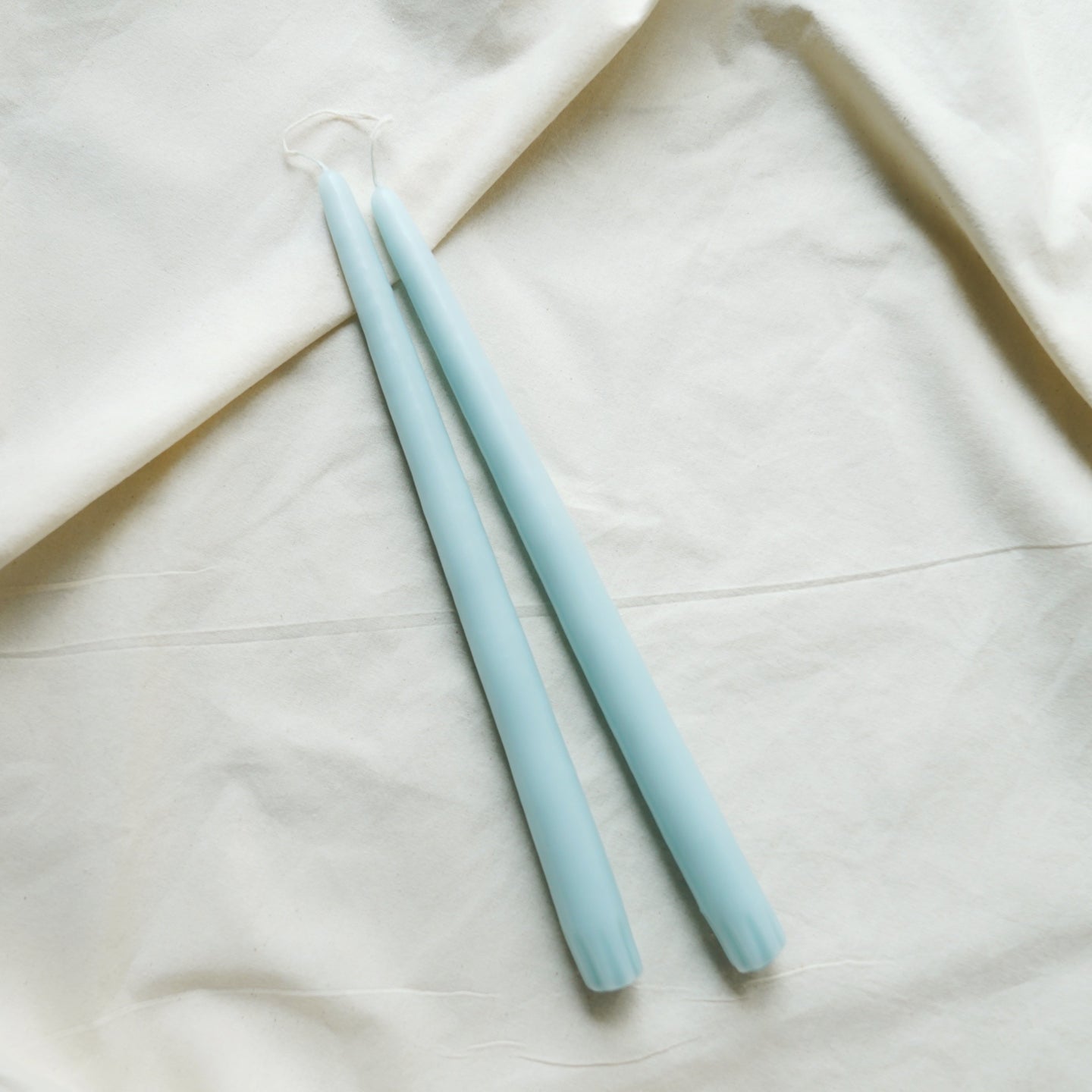 Light Blue Taper Candlesticks