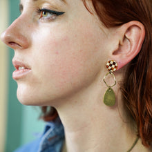 Load image into Gallery viewer, Louisa Organic Raw Brass with Resin Dangle Earrings
