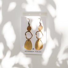 Load image into Gallery viewer, Louisa Organic Raw Brass Dangle Earrings
