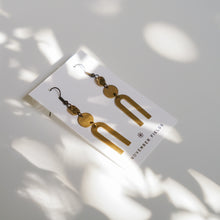 Load image into Gallery viewer, Marais Modern Raw Brass U Earrings
