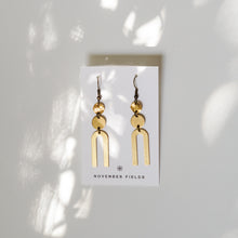 Load image into Gallery viewer, Marais Modern Raw Brass U Earrings

