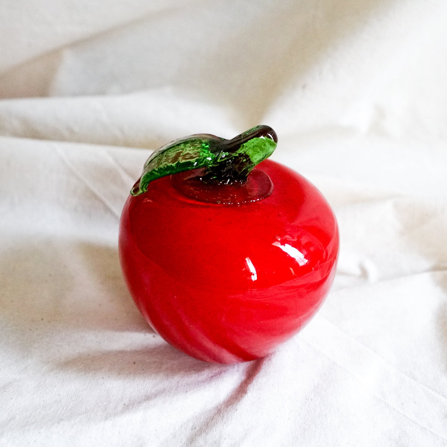 Vintage Glass Fruit Decor - Apple