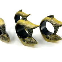 Load image into Gallery viewer, Vintage Set of 4 Painted Fish Napkin Rings
